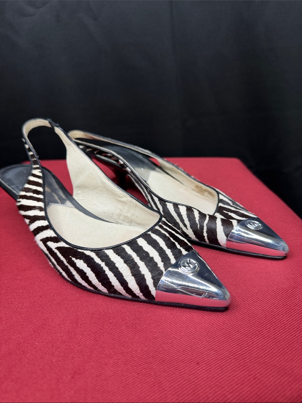 Michael Kors Paxton Sling Print Haircalf Shoes